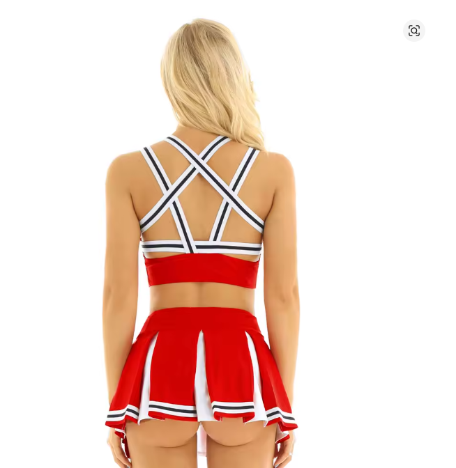 Damen Cheerleader Uniform Kostüm ROT
