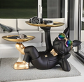 Bulldog Statue Schwarz Neu