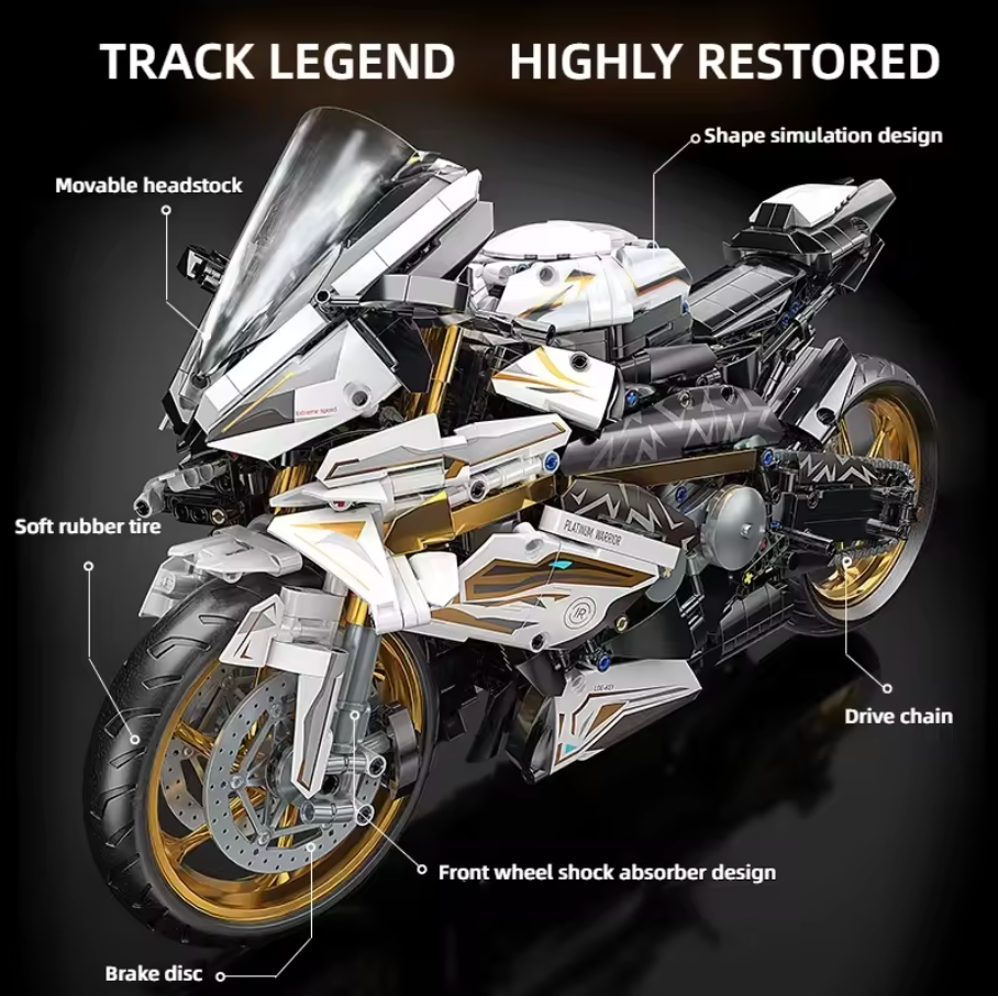 Motorrad Klemmbausteine 1:5 Bausteine 2045 Teile Selbstmontage