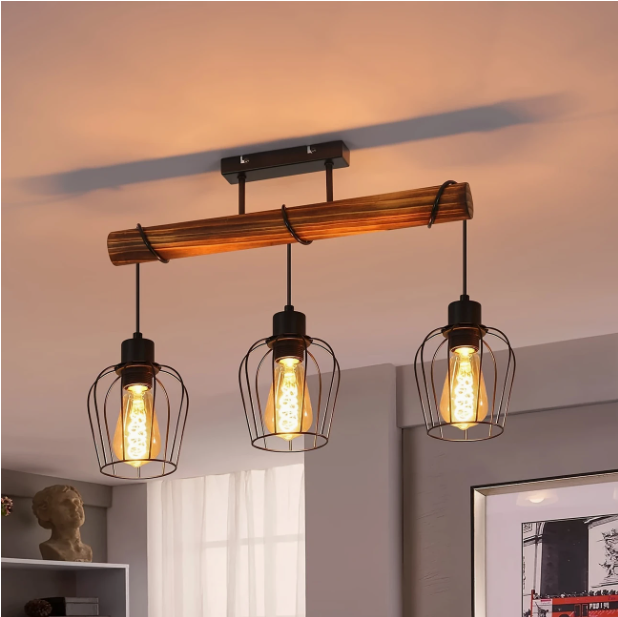 Deckenleuchte Industrieller Vintage-Kronleuchter mit 3 Lichtern NEU