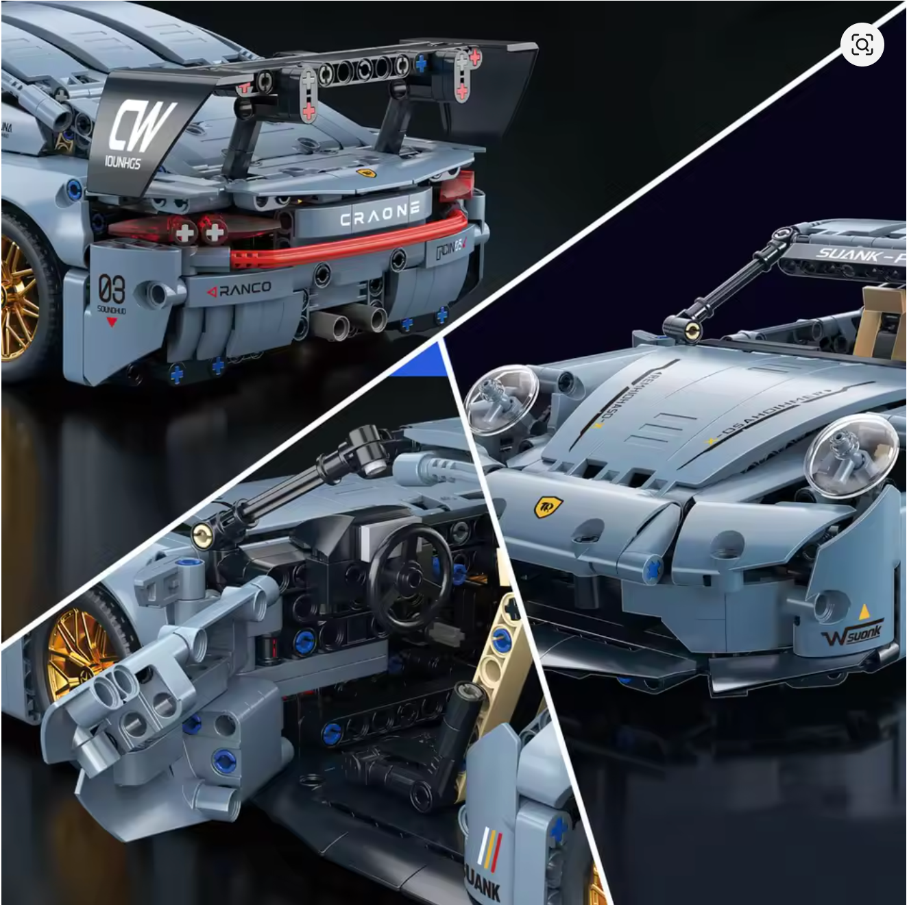 Sport-Rennwagen 1:14 Klemmbausteine Bausteine 973 Teile Selbstmontage