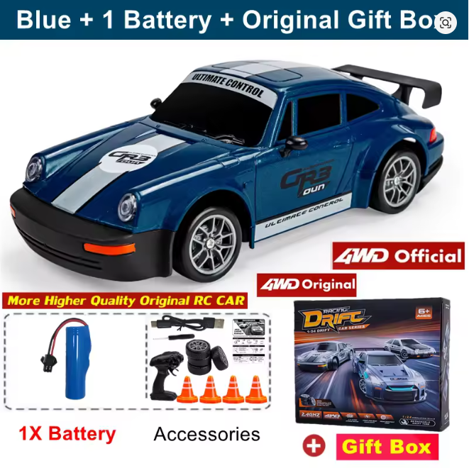 4WD RC Drift Auto mit LED-Licht 2,4G Radio 20KM/h Rennwagen