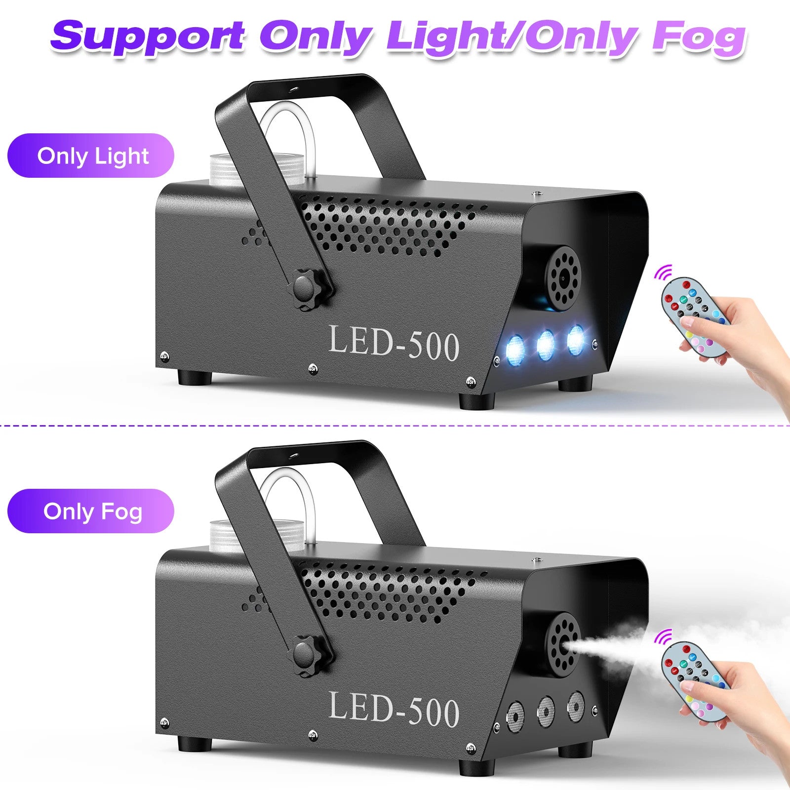 500W RGB Nebelmaschine with Remote - Perfect for Parties, DJ & Halloween