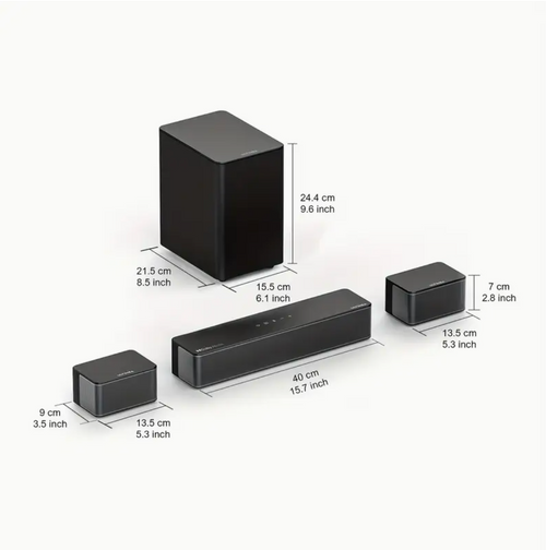 5.1 Soundbar mit Dolby Atmos 450W  3D Surround Sound System Schwarz