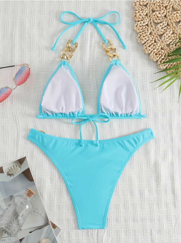 Damen Bikini Set Blau NEU Sommer