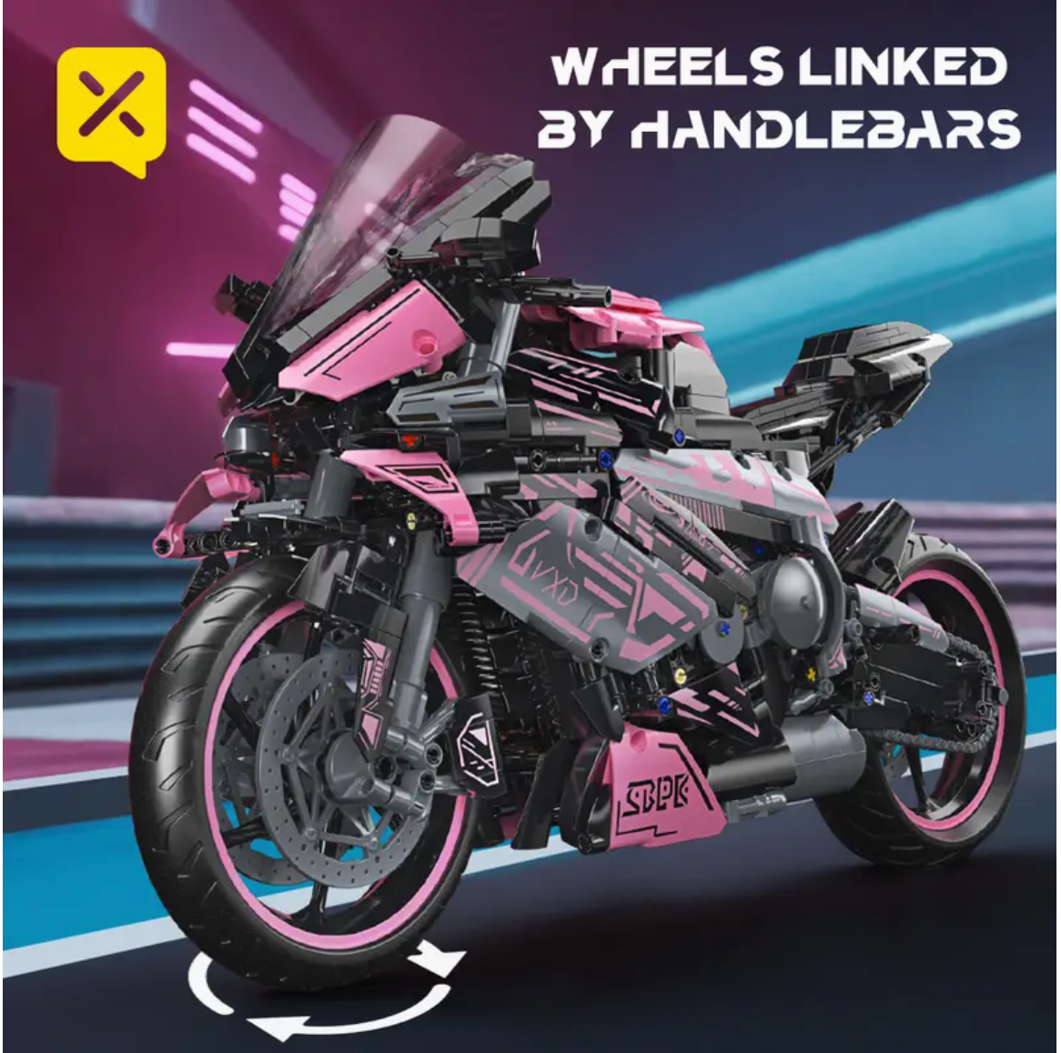 Motorrad Klemmbausteine 1:5 Bausteine 2000 Teile Selbstmontage