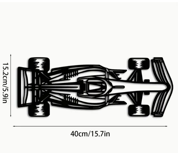Wandkunst aus Metall Elegante Deko für Innen- und Außenbereiche Rennwagen