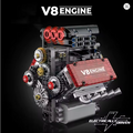 Motorisiertes V8-Motor-Modell – Baustein-Set mit elektrischem Antrieb