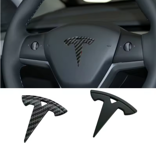 Aufkleber für Tesla Carbon 5,4x5,4 cm ABS Auto Lenkrad Abdeckung Emblem