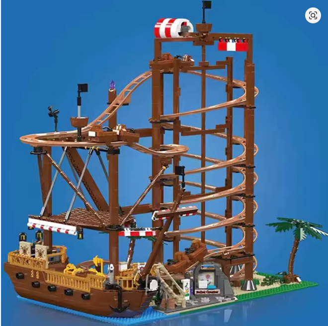 Achterbahn Pirraten Klemmbausteine Bausteine 2174 Teile Selbstmontage