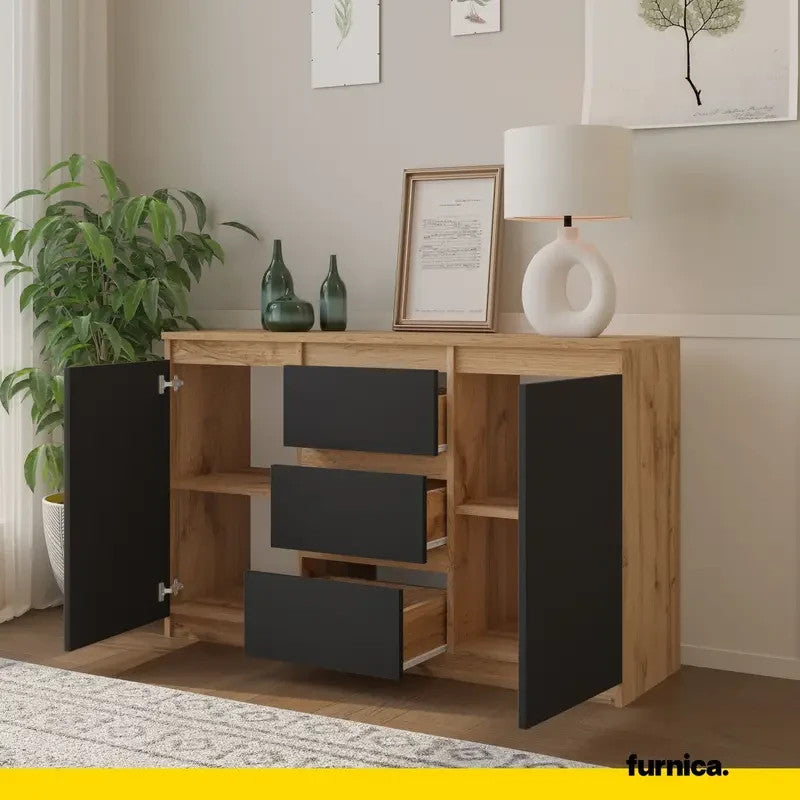 Kommode / Sideboard mit 3 Schubladen und 2 Türen - 120x75x35cm