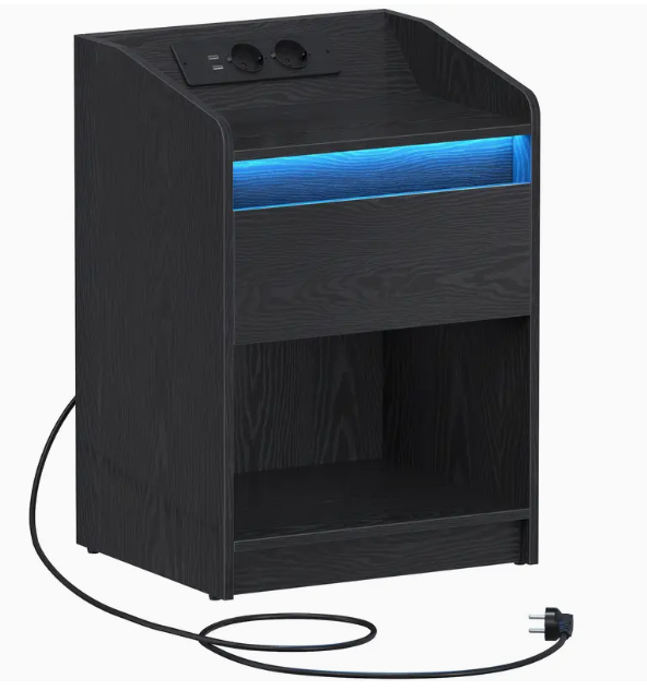 LED Nachttisch Modern Schwarz NEU