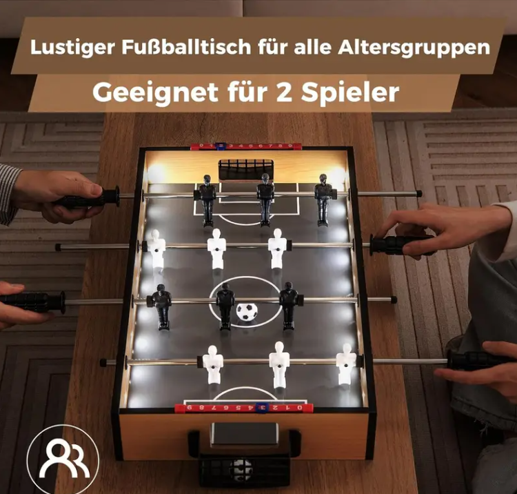 Mini Tischkicker mit LED Beleuchtung Tischfußball für 2 Spieler