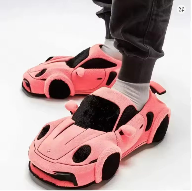 Porsche Racing Plüsch Hausschuhe – Warm & Bequem für Zuhause Pink