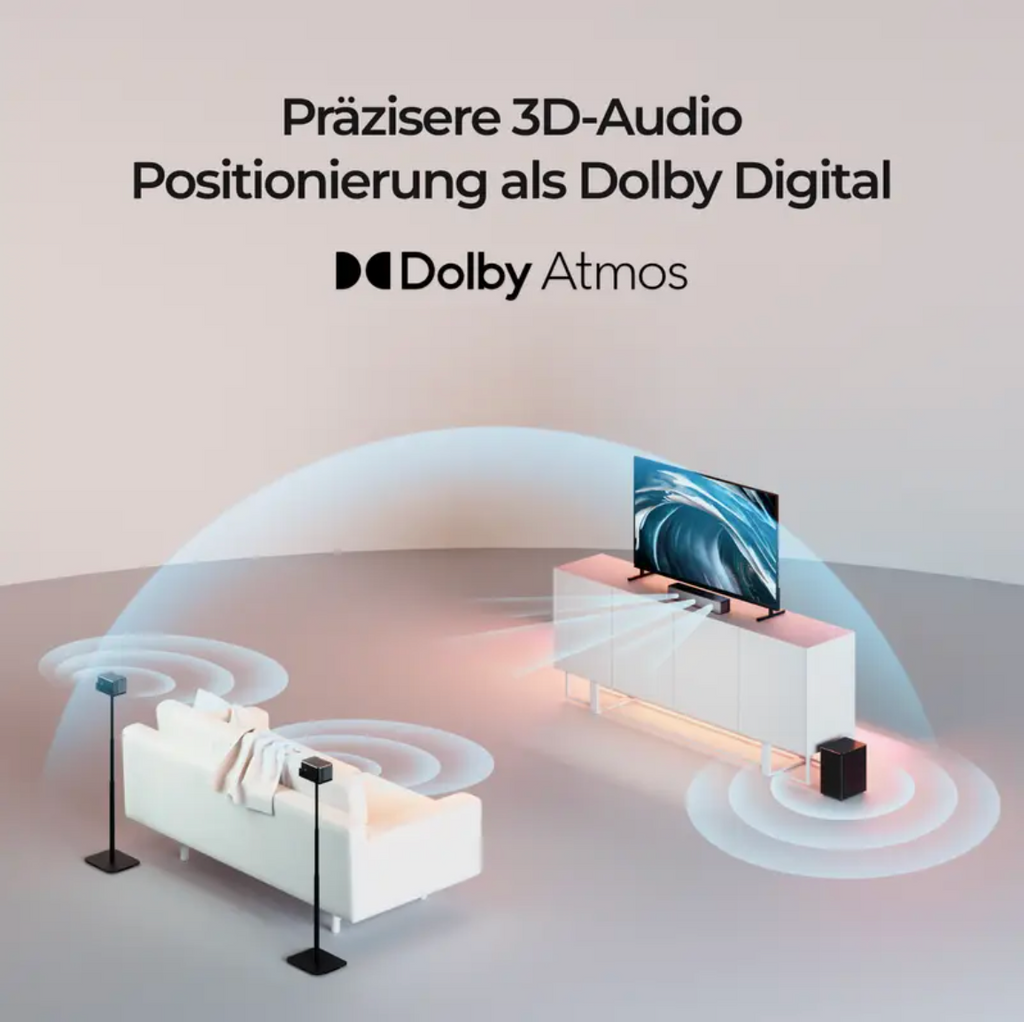5.1 Soundbar mit Dolby Atmos 450W  3D Surround Sound System Schwarz