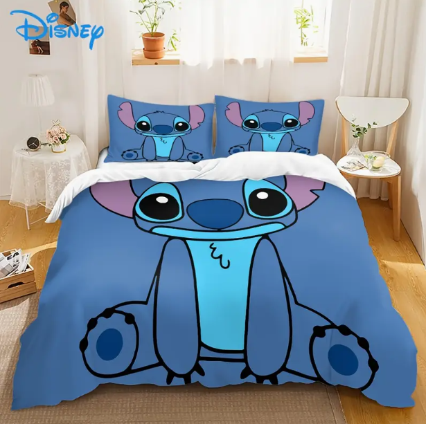 Disney Stitch 3-teiliges Bettwäsche-Set Reißverschluss 135 cm x 200 cm Neu