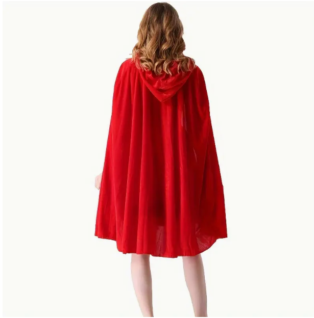 Damen Erwachsene Rotkäppchen Cosplay Kleid Cape Fasching Karneval Party Kostüm !