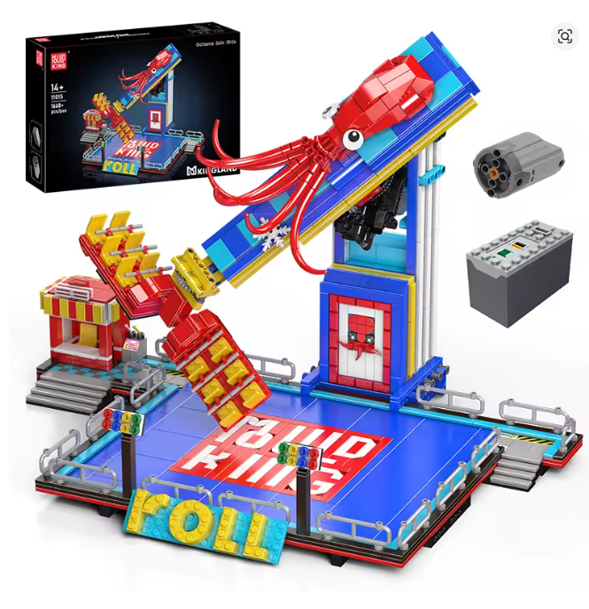 Mould King 11015 Motorisierte Krake – Vergnügungspark-Baustein-Set für Kinder