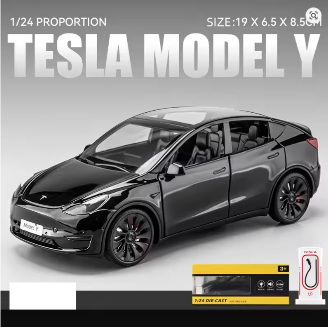 1:24 Tesla Modell Y Modellauto Metall Legierung Druckguss Spielzeug Schwarz