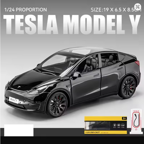 1:24 Tesla Modell Y Modellauto Metall Legierung Druckguss Spielzeug Schwarz