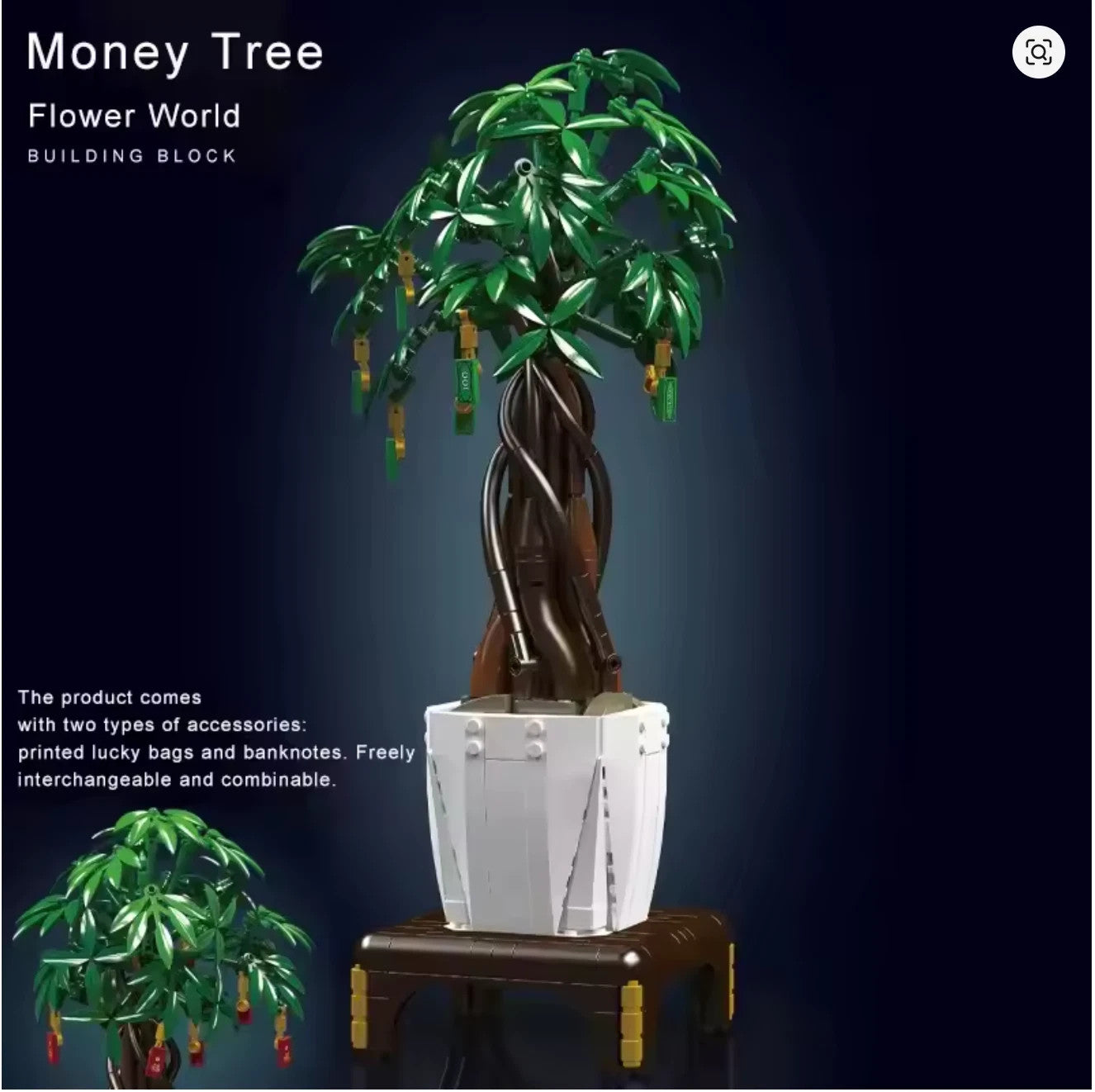 Bonsai Geldbaum Klemmbausteine Bausteine 905 Teile Selbstmontage