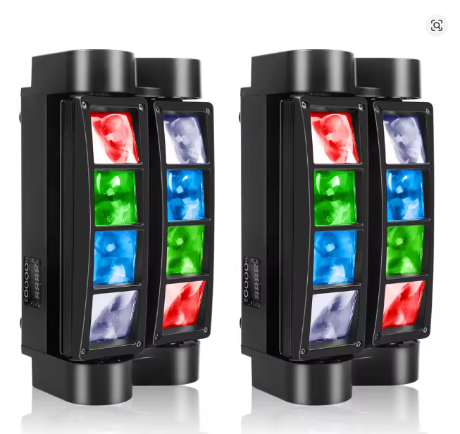 2× Mini Spider Moving Head Licht – 80W RGBW LED – Dynamische Strahl-Effekte