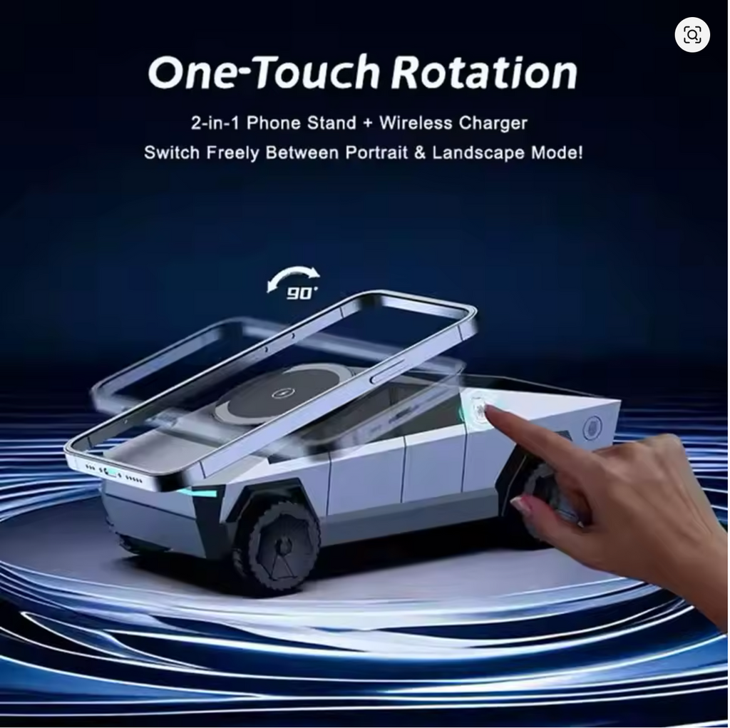 Cybertruck 3-in-1-Wireless-Ladegerät Schreibtisch Qi2 Telefon & Ohrhörer Charger