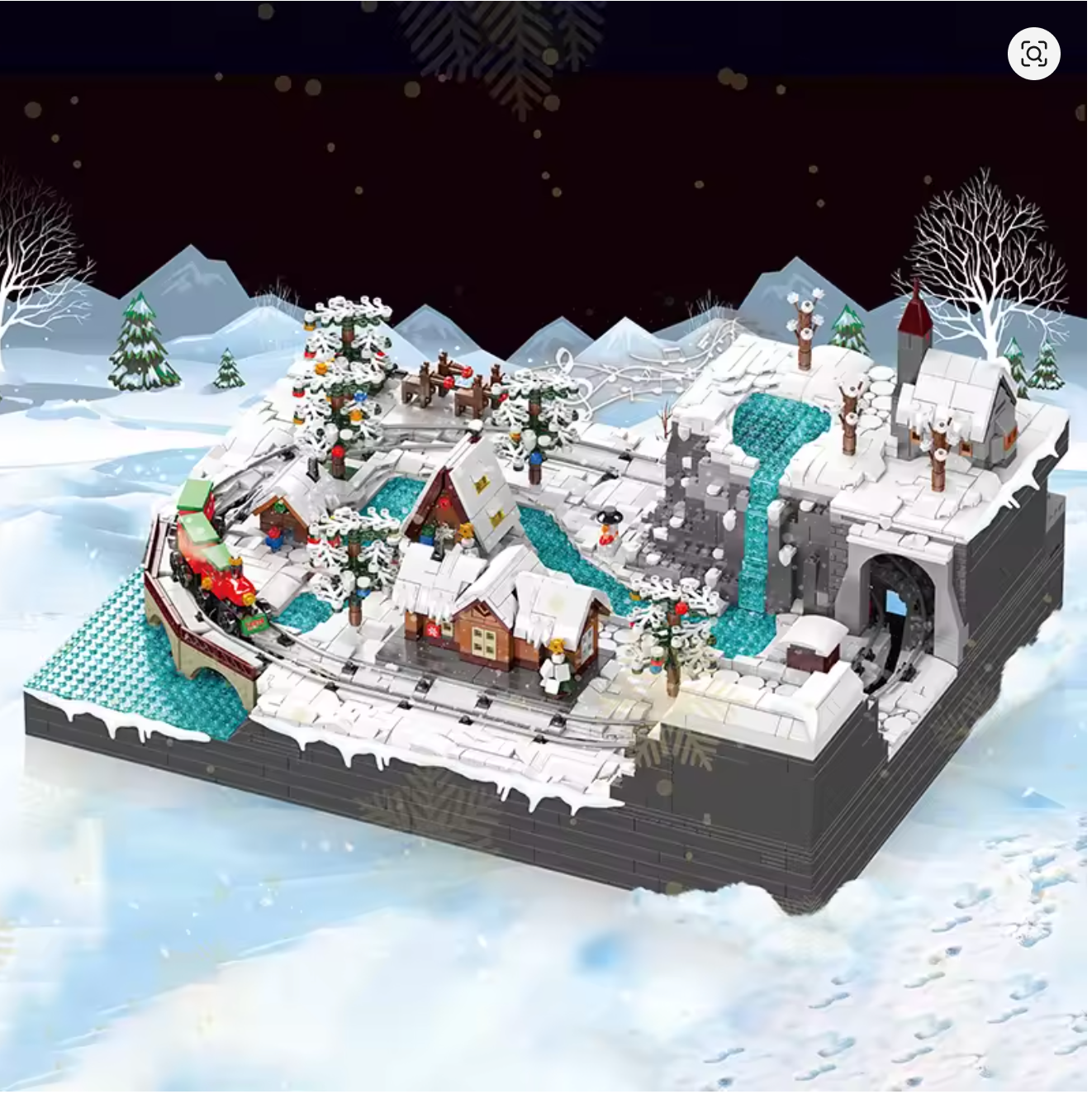 Weihnachtsdorf Zug Klemmbausteine Bausteine 4232 Teile Selbstmontage