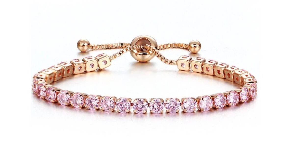 Armband Klassik Damen Bracelet mit Kristallen Roségold