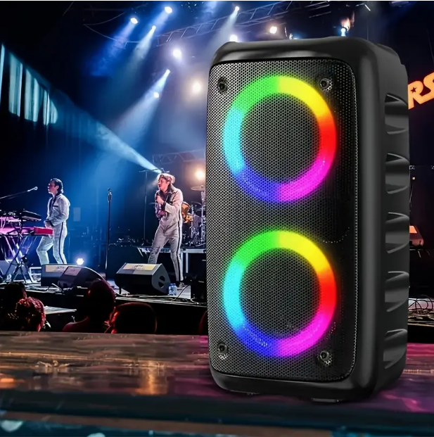 Boombox TWS Wireless Speaker - Großes Outdoor-Stereo mit RGB-Lichtern, Subwoofer