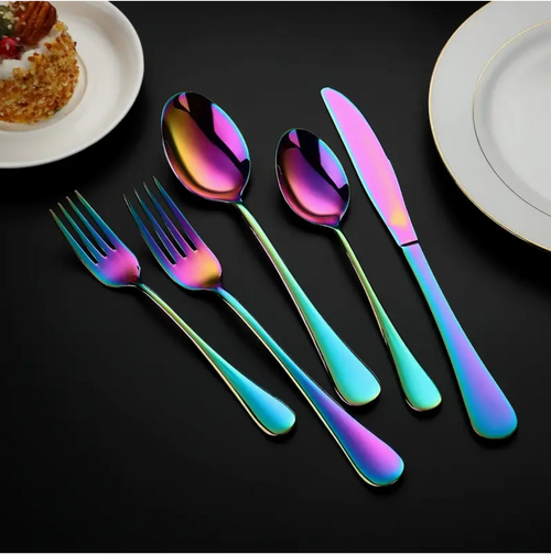 30-teilige Besteck-Set Edelstahl-Buntgeschirr-Set
