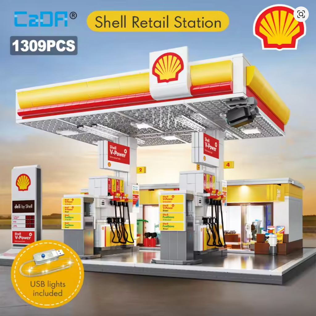 Shell Tankstelle Klemmbausteine Bausteine 1309 Teile Selbstmontage