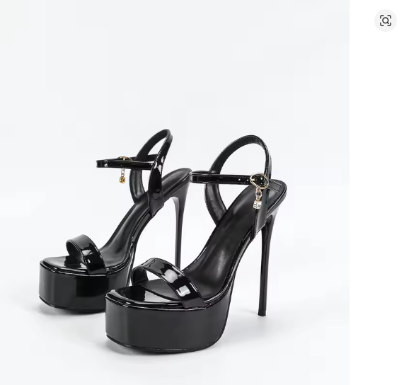 Damen High Heels 15cm Absatz Schwarz