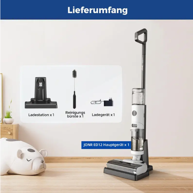Akkusauger  Nass Trocken ED12 Kabelloser Sauger mit Selbstreinigung