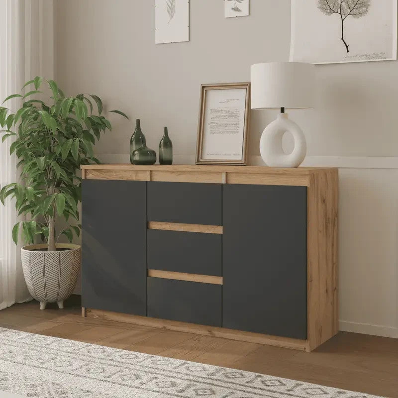 Kommode / Sideboard mit 3 Schubladen und 2 Türen - 120x75x35cm