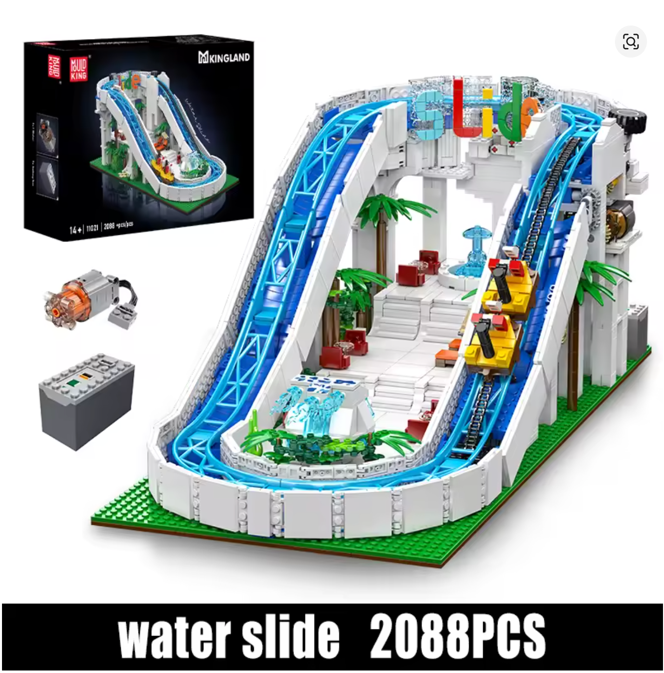 Wasserrutsche Klemmbausteine Bausteine 2088 Teile Selbstmontage