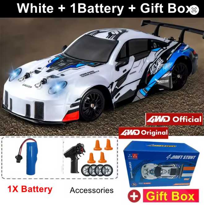 4WD RC Drift Auto mit LED-Licht 2,4G Radio 20KM/h Rennwagen
