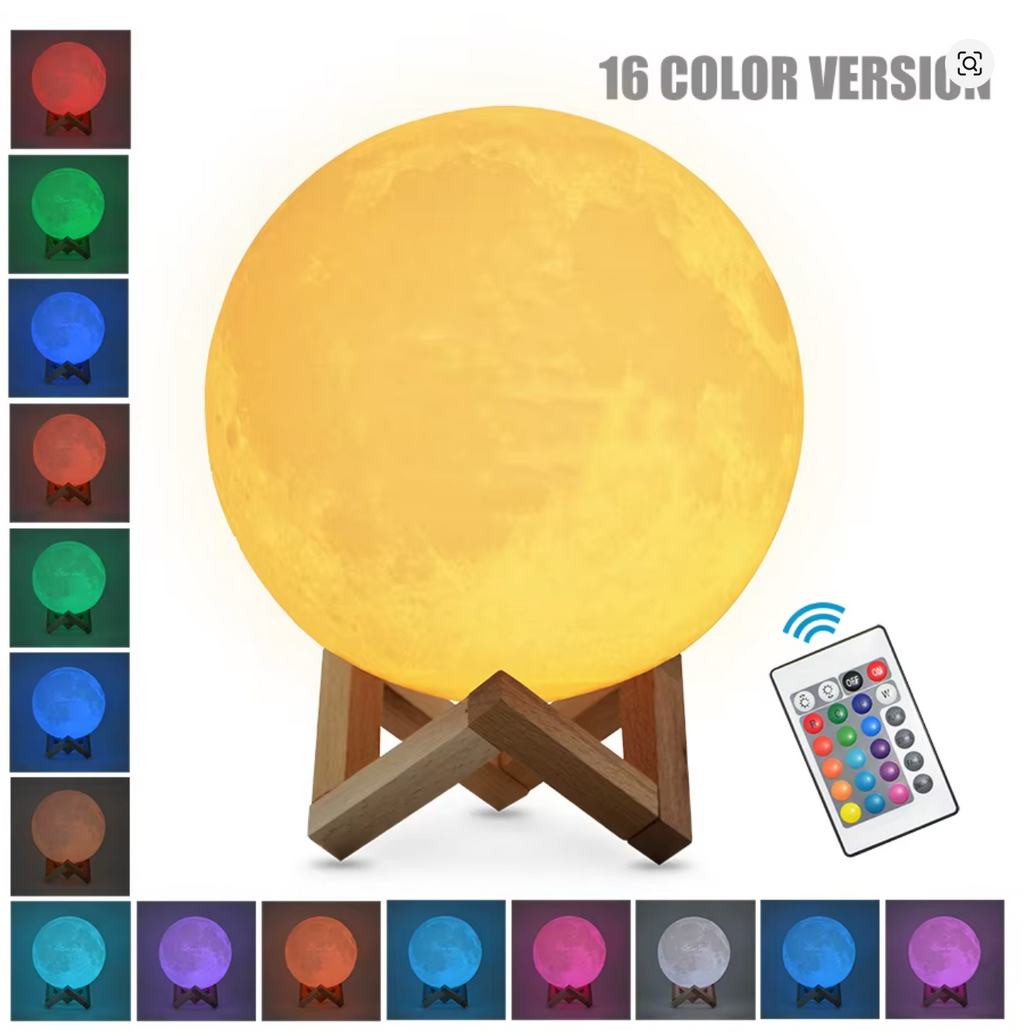 3D Stern & Mond LED Nachtlicht – Wiederaufladbare Touch Lampe mit Farbwechsel