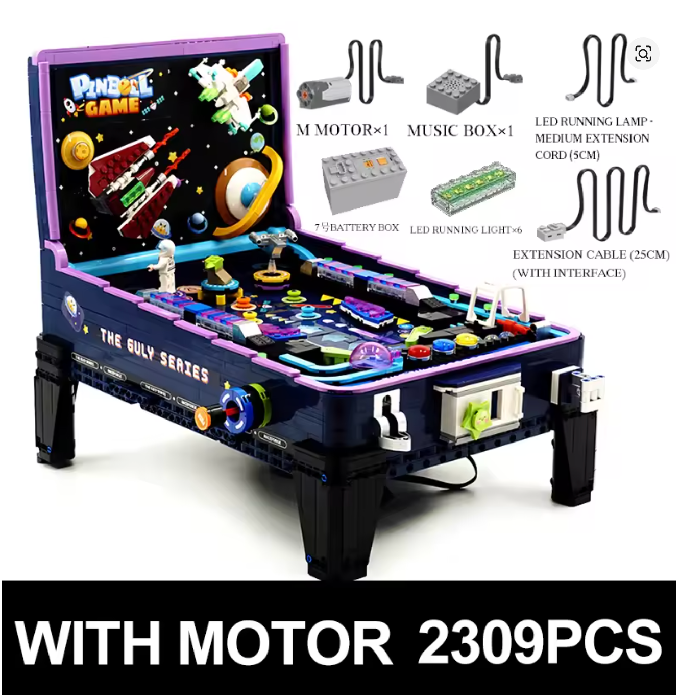 Spielmaschine Flipper Tisch Klemmbausteine Bausteine 2309 Teile Selbstmontage