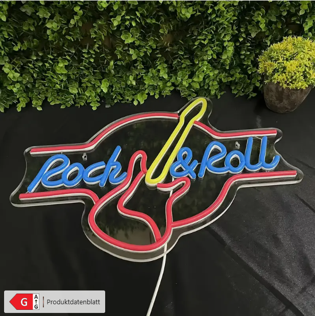 LED Neonlich Rock and Roll USB LED Neonschild NEU