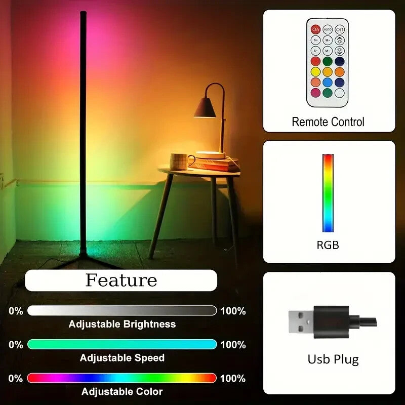LED Stehlampe Wohnzimmer Ecklampe RGB Dimmbar Standleuchte