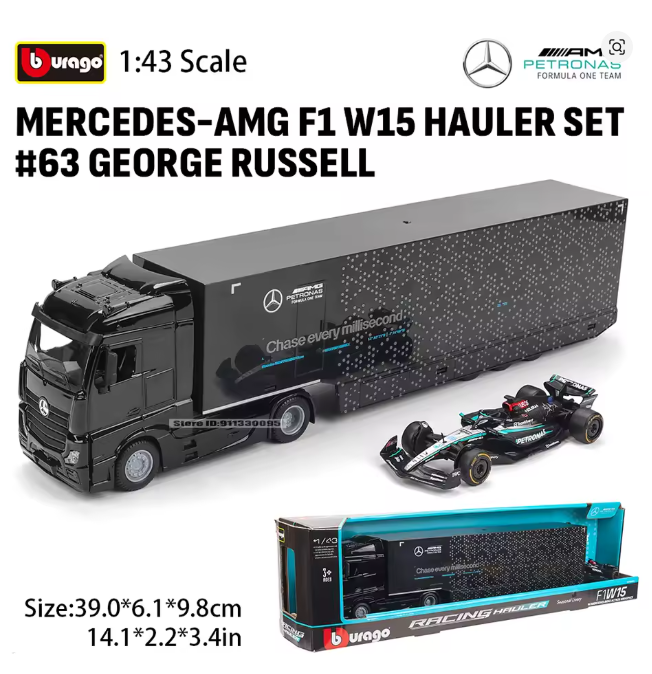 Modellauto Bburago 1:43  2024 Mercedes F1 Rennwagen #63 George Russell