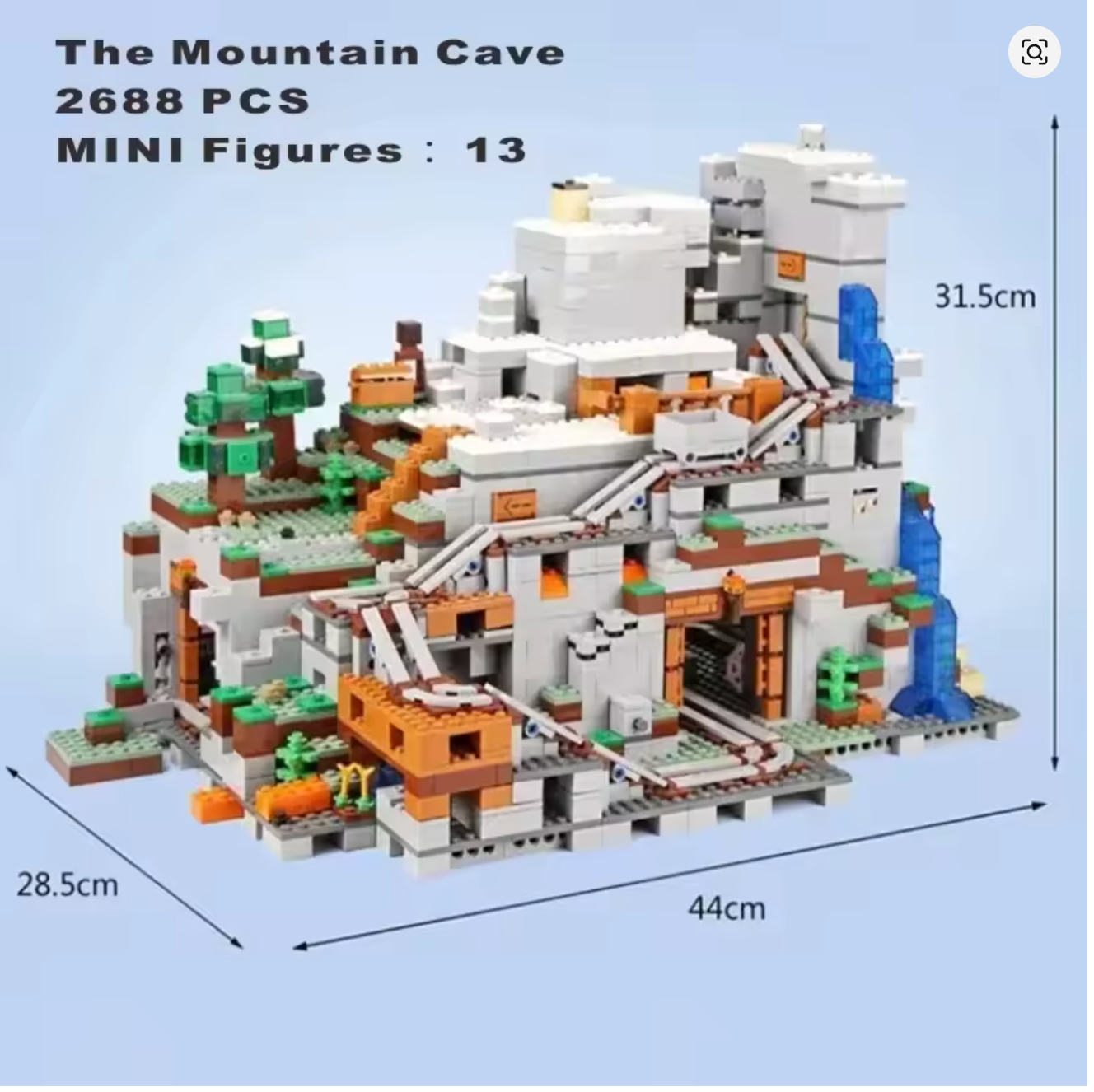 Minecraft  Berghöhle Bausteine 2688 Teile Selbstmontage