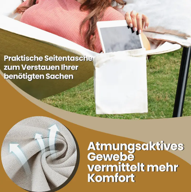 Outdoor Hängematte Grau  210 x 150 cm NEU