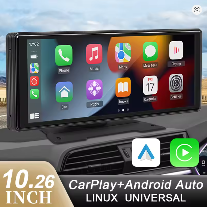 Multimedia-Display fürs Auto – 10,26" Bildschirm mit Wireless CarPlay & Android