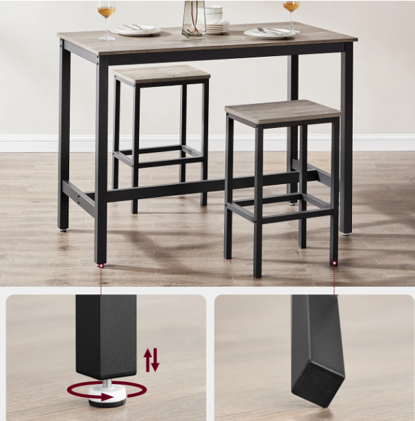 Stehtisch mit 2 Barhockern Bartisch-Set NEU