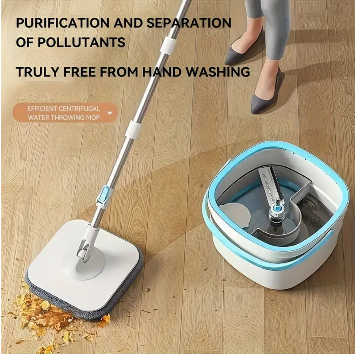 Quadratischer Mopp Wassertrennung 360 rotierender Spin-Mopp selbstreinigend