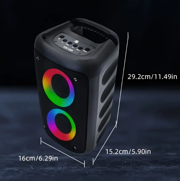Boombox TWS Wireless Speaker - Großes Outdoor-Stereo mit RGB-Lichtern, Subwoofer