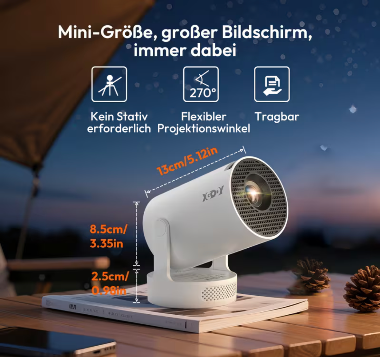 Mini Smart 5G WiFi Heimkino-Projektor – perfekt für Zuhause & unterwegs