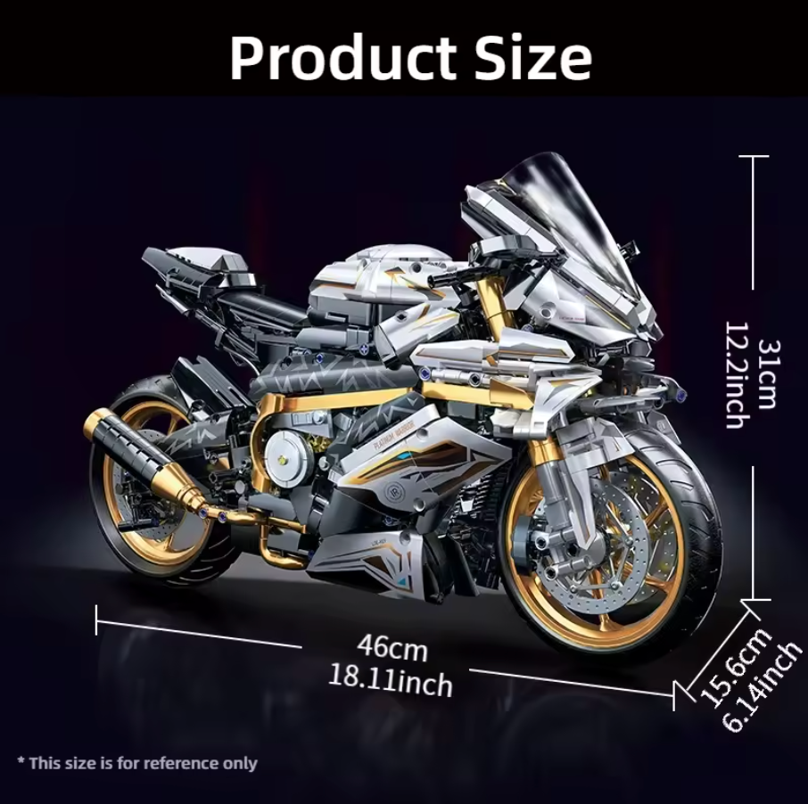 Motorrad Klemmbausteine 1:5 Bausteine 2045 Teile Selbstmontage